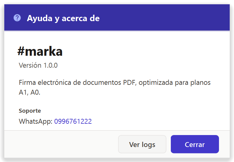 Diálogo Ayuda / Acerca de